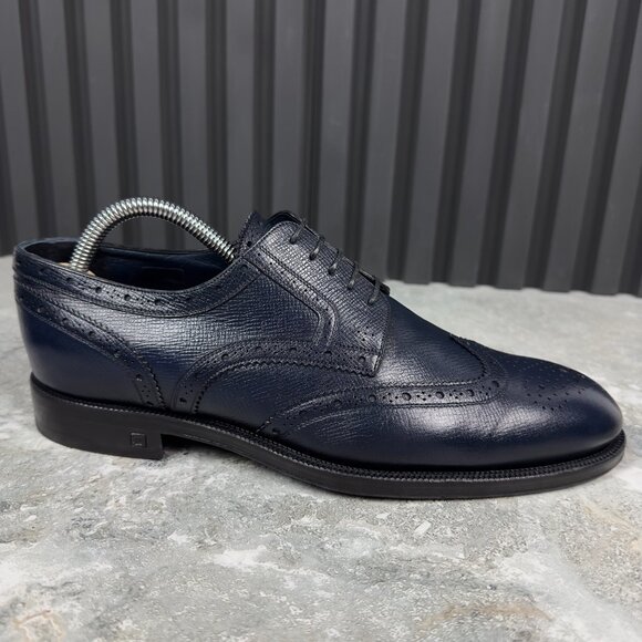 Louis Vuitton Derby Dress Lace Up Blue Taiga Leather 7 LV or 8 US or 41 EUR - Picture 6 of 17